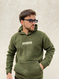 Olive Green Wool Hoodie